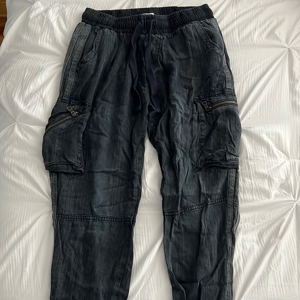 Navy Blue Denim Joggers